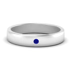 14k White Gold / Blue Sapphire / Lab Grown