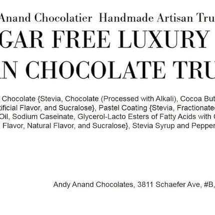 Andy Anand Sugar Free Belgian Chocolate Truffles – 24 Pc Assorted Flavors (Espresso, Hazelnut, Strawberry, Coconut, Cherry & Orange), 60% Chocolate (Cocoa Butter), Gluten-Free Chocolate Gift Box