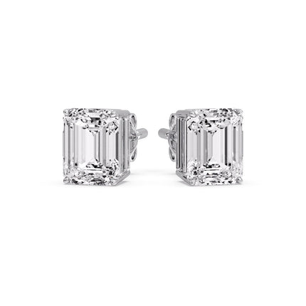 Emerald Cut Diamond Stud Earrings