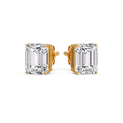 Emerald Cut Diamond Stud Earrings