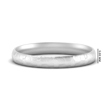 5 Mm Lightweight Rock Texture Mens Wedding Band