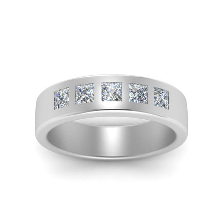 Flat Flush Set Mens Wedding Band