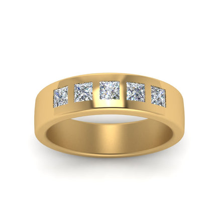 Flat Flush Set Mens Wedding Band