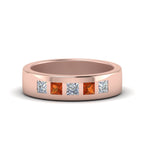 14k Rose Gold / Orange Sapphire / Lab Grown