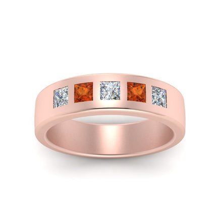 Flat Flush Set Mens Wedding Band