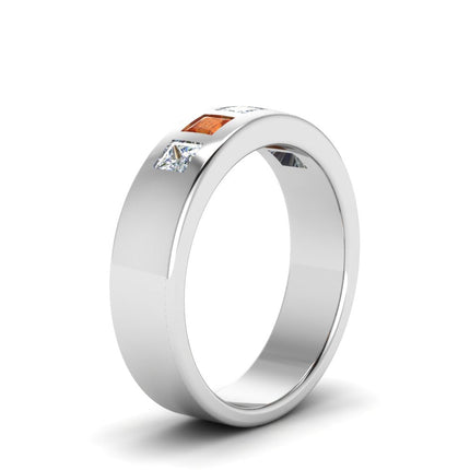 Flat Flush Set Mens Wedding Band