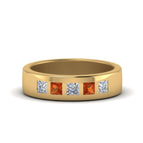 14k Yellow Gold / Orange Sapphire / Lab Grown