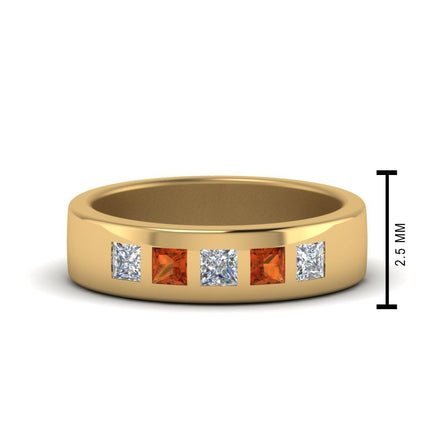 Flat Flush Set Mens Wedding Band