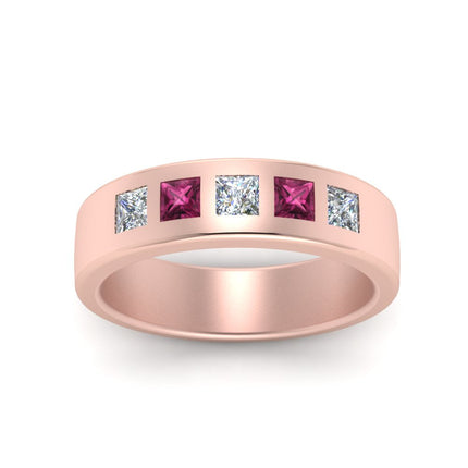 Flat Flush Set Mens Wedding Band