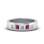 14k White Gold / Pink Sapphire / Lab Grown