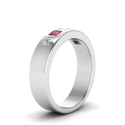 Flat Flush Set Mens Wedding Band