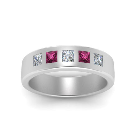 Flat Flush Set Mens Wedding Band