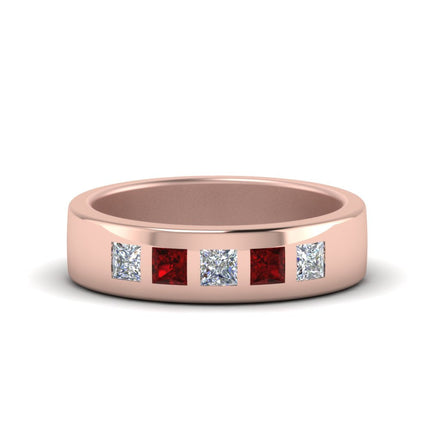 Flat Flush Set Mens Wedding Band