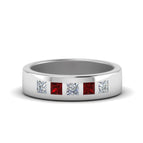 14k White Gold / Ruby / Lab Grown