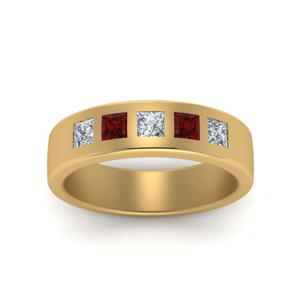 Flat Flush Set Mens Wedding Band