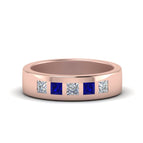 14k Rose Gold / Blue Sapphire / Lab Grown