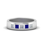 14k White Gold / Blue Sapphire / Lab Grown