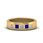 14k Yellow Gold / Blue Sapphire / Lab Grown