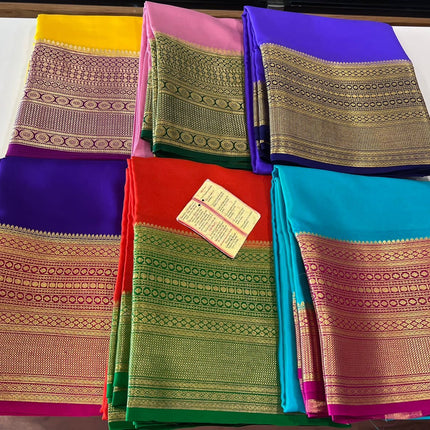 120gm Thickness Pure Mysoore Silk Saree