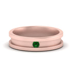 14k Rose Gold / Green Emerald / Lab Grown