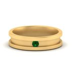 14k Yellow Gold / Green Emerald / Lab Grown