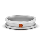 14k White Gold / Orange Sapphire / Lab Grown