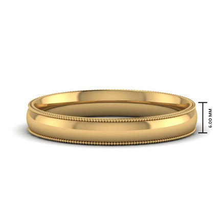 4 mm Comfort Fit Wedding Band Milgrain Edge