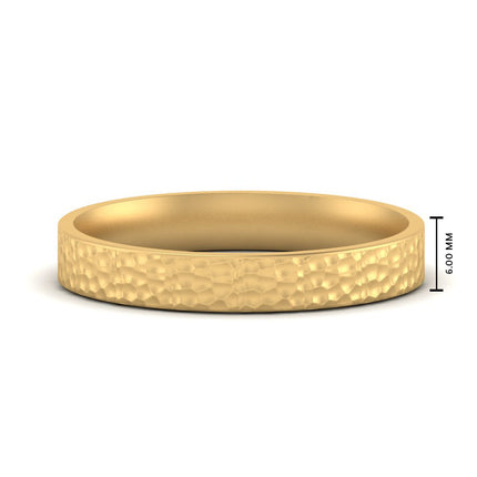 Hammered Wedding Band Comfort Fit 5 mm