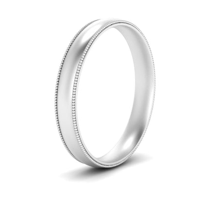 4 mm Milgrain Comfort Fit Mens Wedding Band