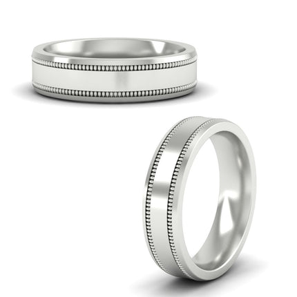 5 mm Mens Band Double Milgrain