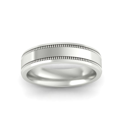 5 mm Mens Band Double Milgrain