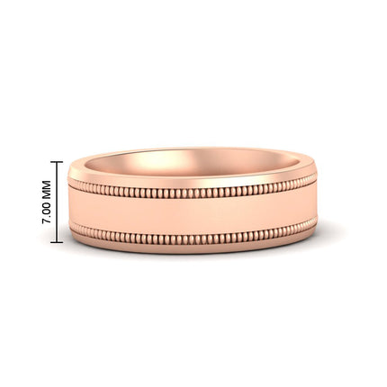 5 mm Mens Band Double Milgrain