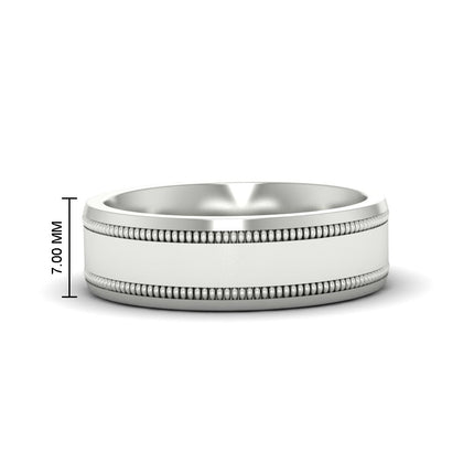5 mm Mens Band Double Milgrain