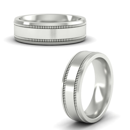 5 mm Mens Band Double Milgrain