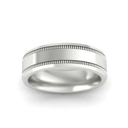 5 mm Mens Band Double Milgrain