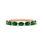 14k Rose Gold / Green Emerald / Lab Grown