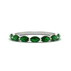 14k White Gold / Green Emerald / Lab Grown