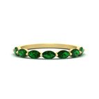 14k Yellow Gold / Green Emerald / Lab Grown