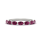 14k White Gold / Pink Sapphire / Lab Grown