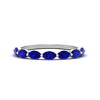 14k White Gold / Blue Sapphire / Lab Grown