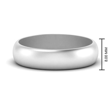 Low Dome 6mm Men Wedding Band