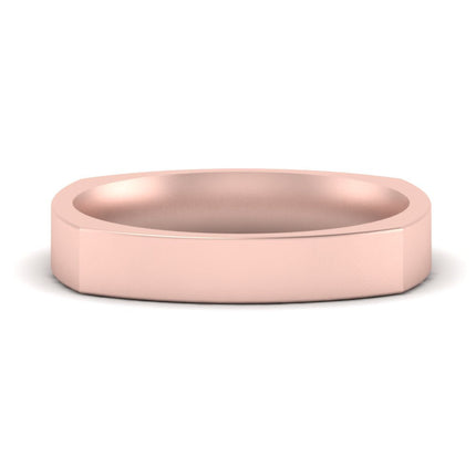 4 mm Square Comfort Fit Mens Wedding Band