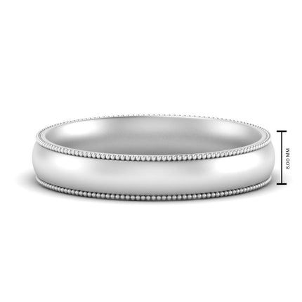 4 mm Milgrain Comfort Fit Mens Wedding Band