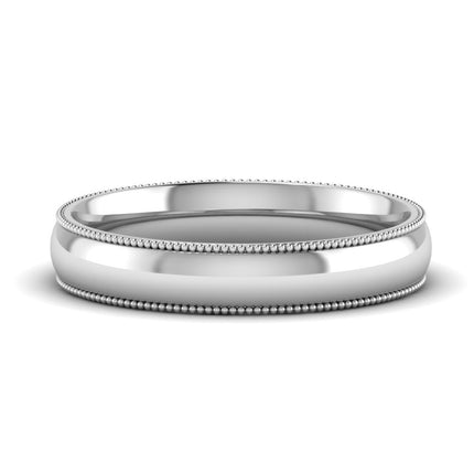 4 mm Comfort Fit Wedding Band Milgrain Edge