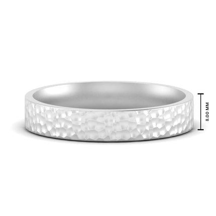 Hammered Wedding Band Comfort Fit 5 mm