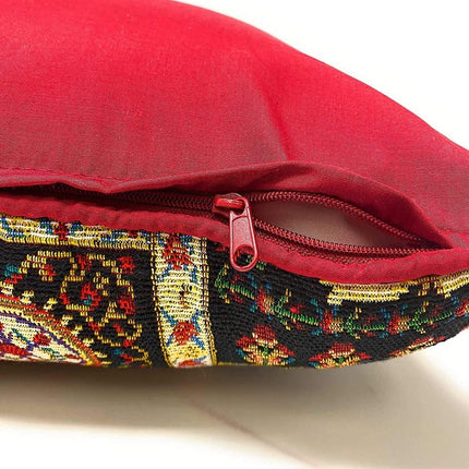 DaDa Bedding Set of 8 Pieces Dark Botanical Mughal Floral Table Woven Black Tapestry - 4 Placemats, 2 Table Runners, 2 Throw Pillow Covers (18197)