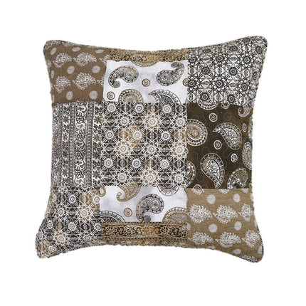 DaDalogy Bedding Bed in a Bag Bundle Set - Bohemian Paisley Dreams Floral Olive Brown Patchwork Bedspread Set (JHW885)