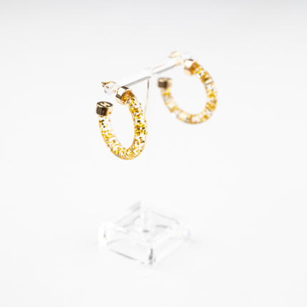 Mini Hoops - Gold Glitter