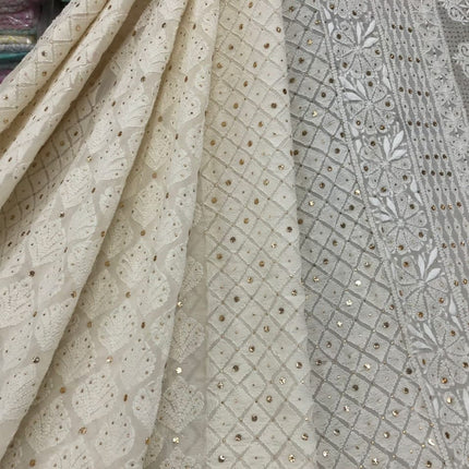 Custom Chikankari Georgette Saree