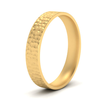 5 MM Hammered Finish Mens Wedding Band